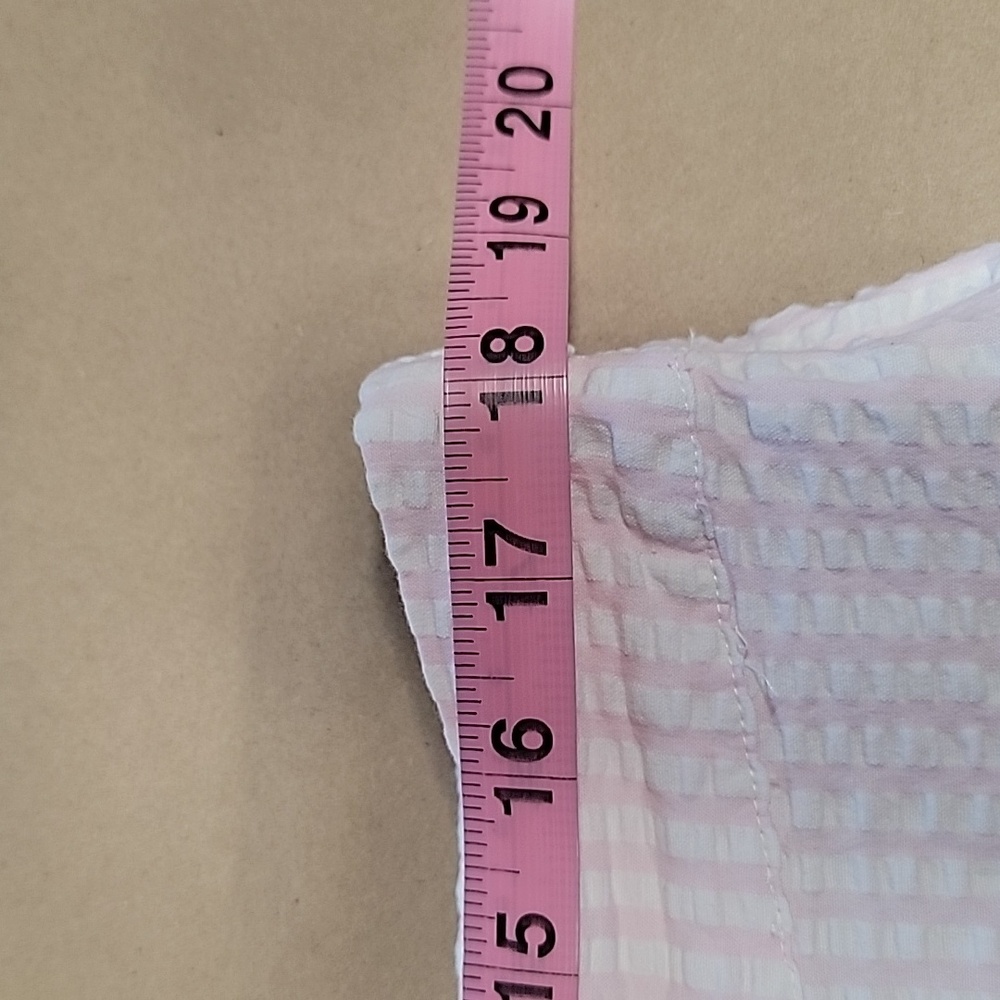 Kim Rogers Size 14 Pink and White Gingham Seersucker Cropped Pants - Picture 7 of 14